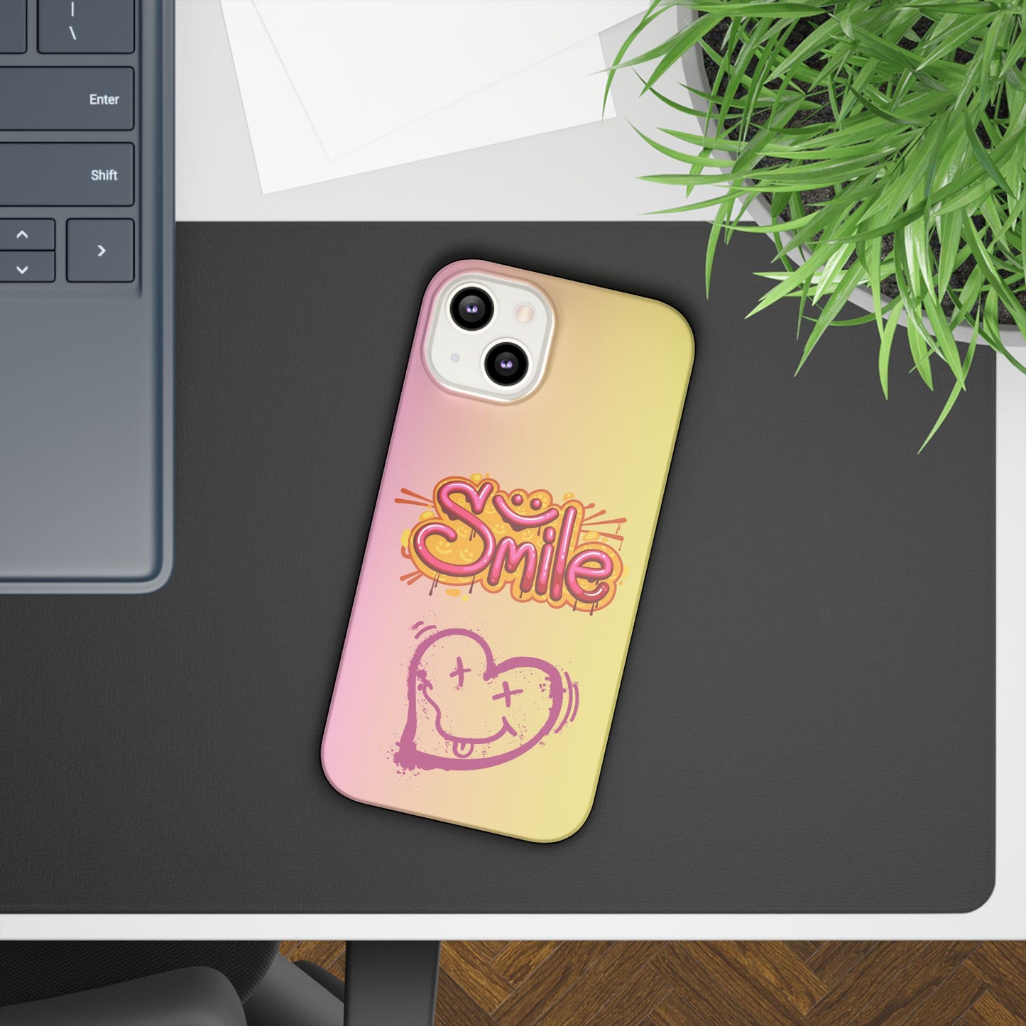 Phone Case with Smile Inscription