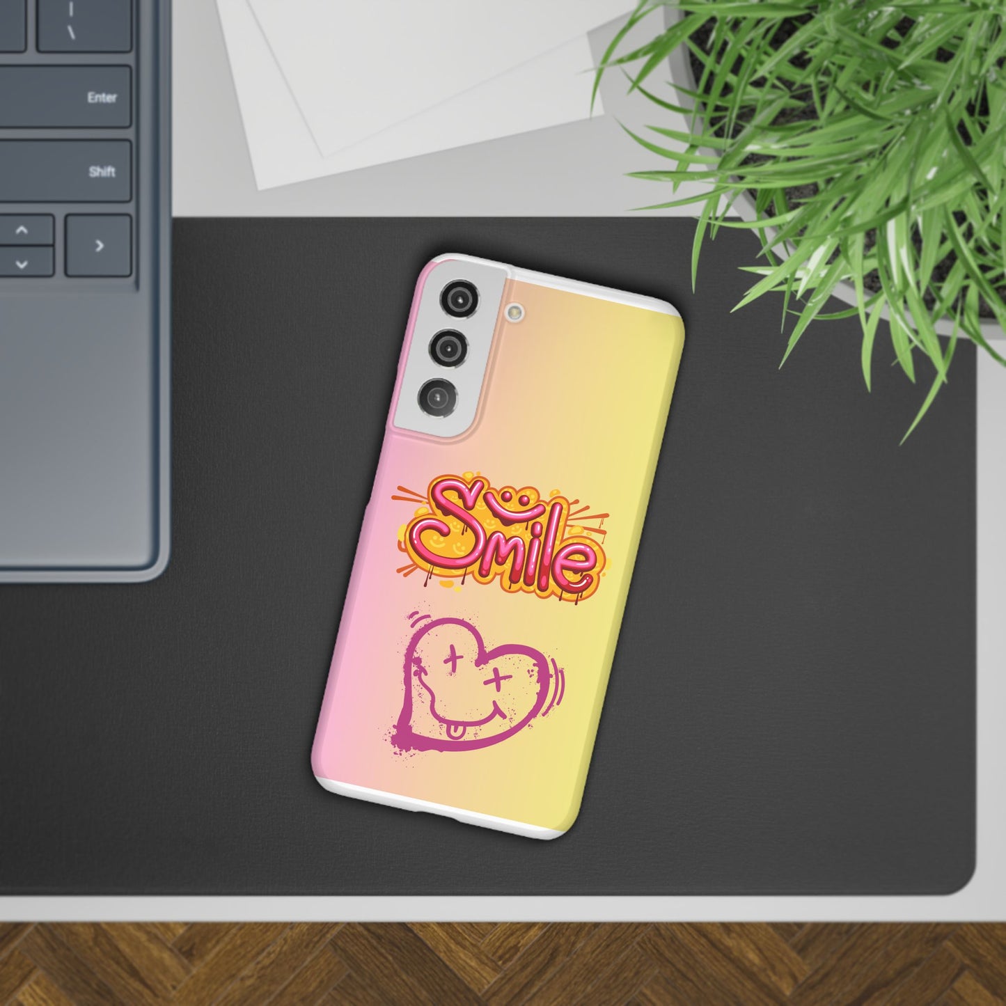 Phone Case with Smile Inscription