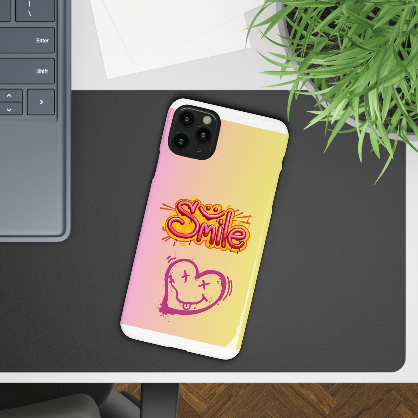 Phone Case with Smile Inscription