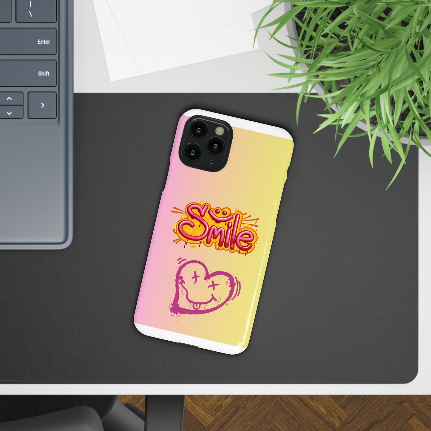 Phone Case with Smile Inscription