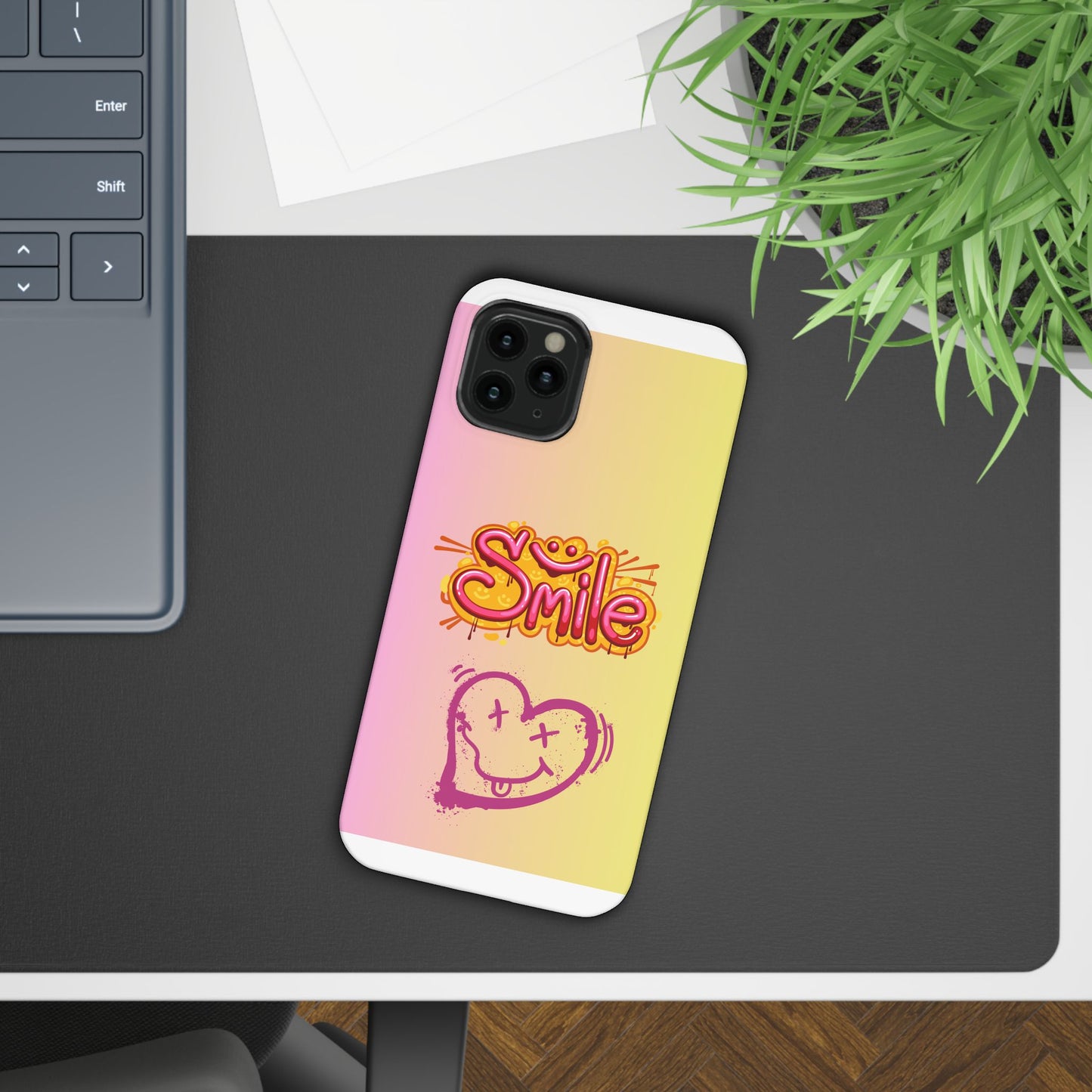 Phone Case with Smile Inscription