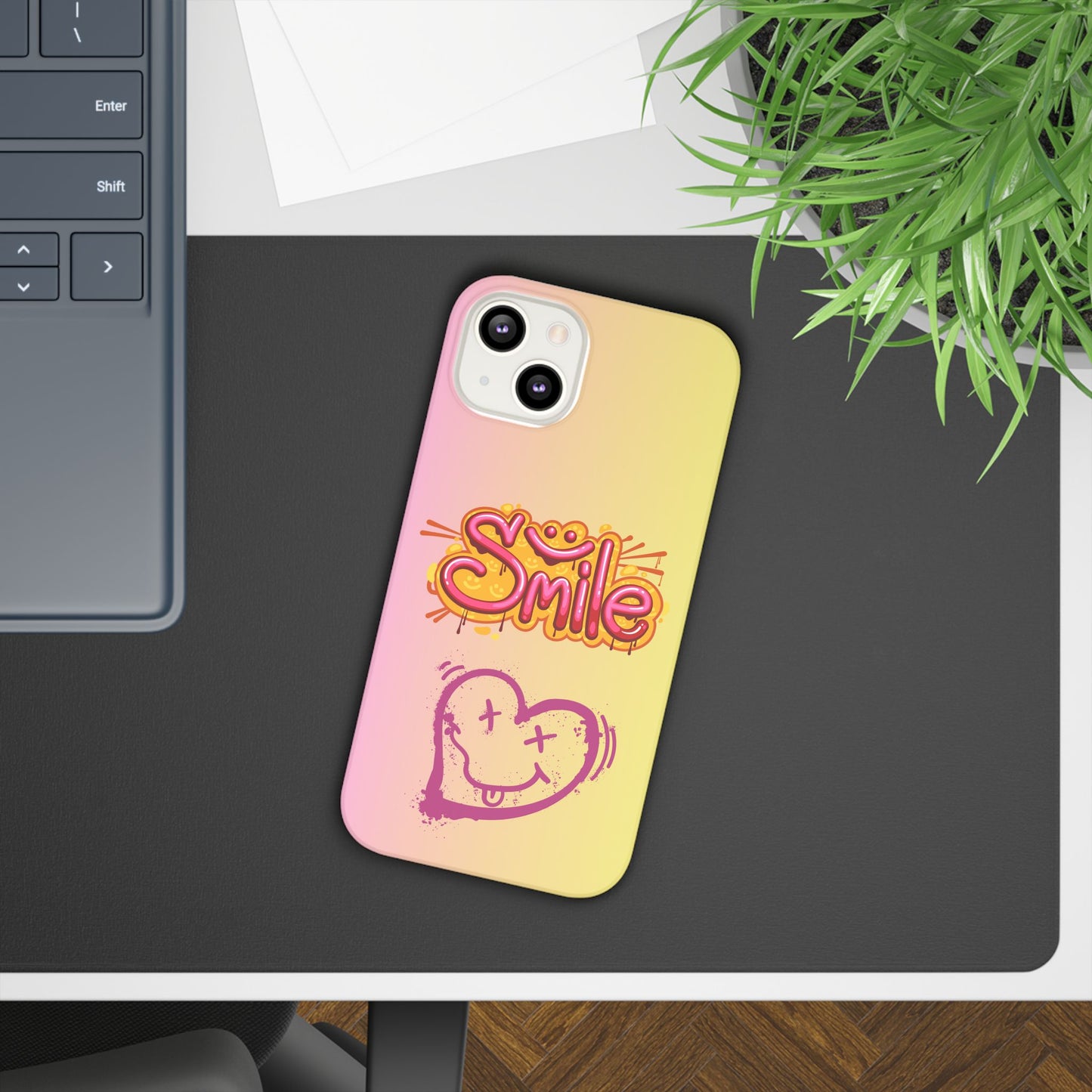 Phone Case with Smile Inscription