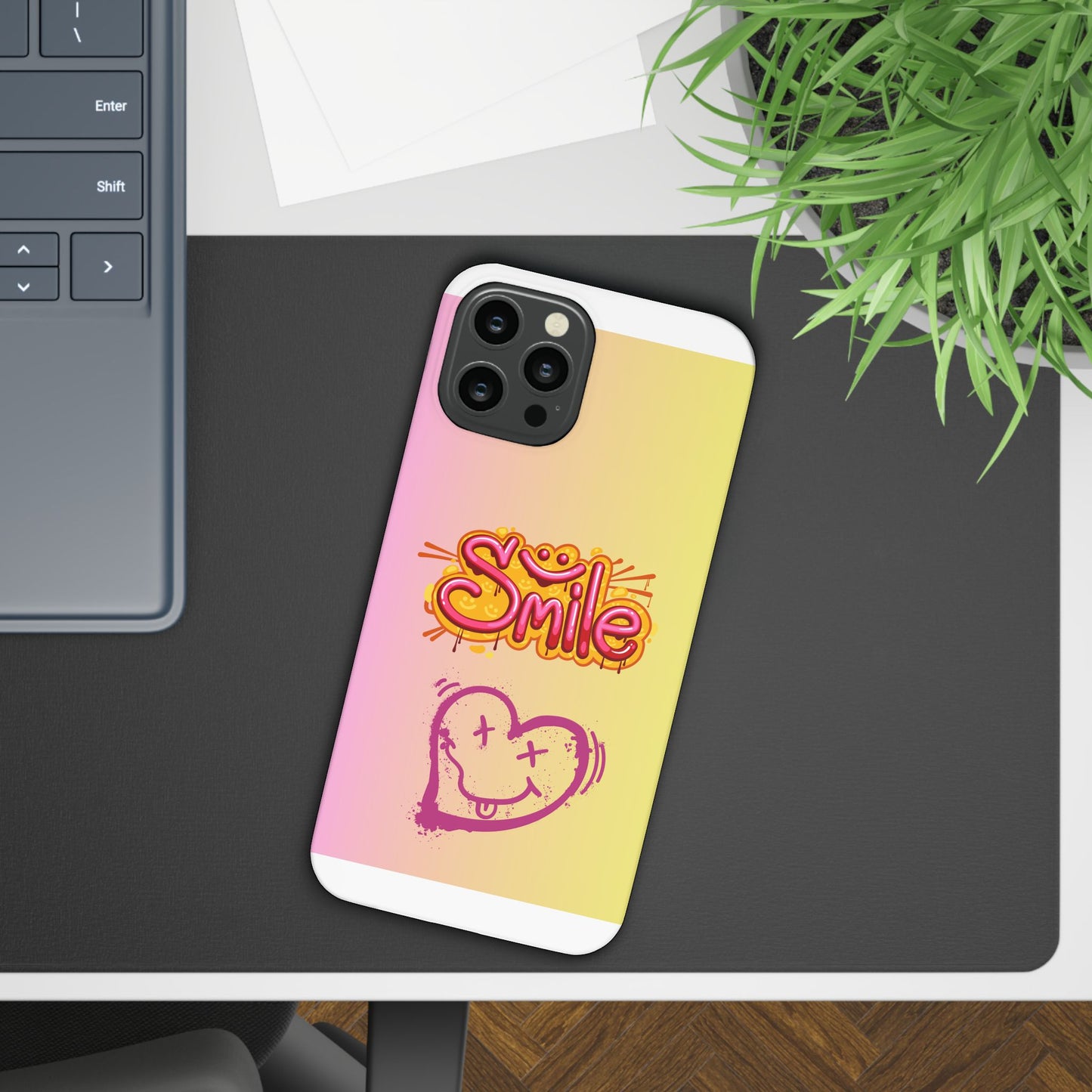 Phone Case with Smile Inscription