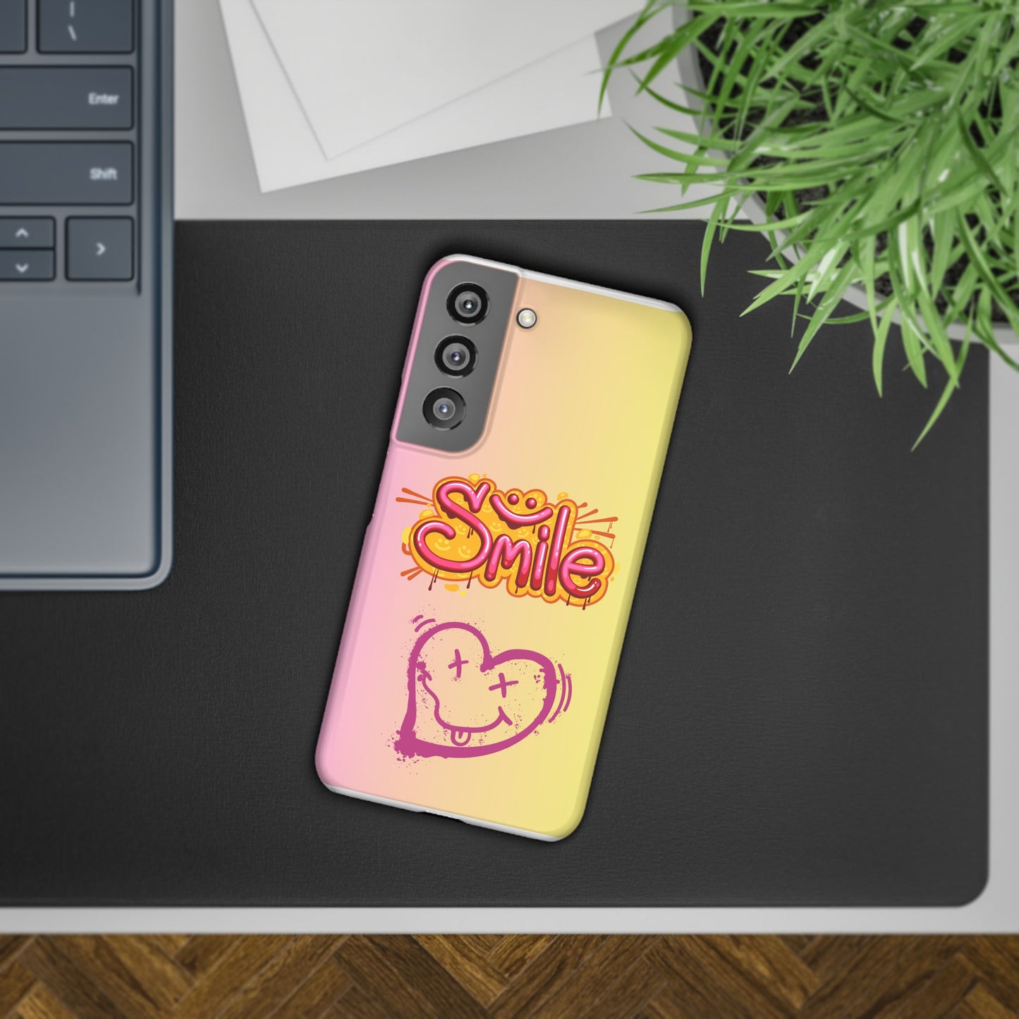 Phone Case with Smile Inscription