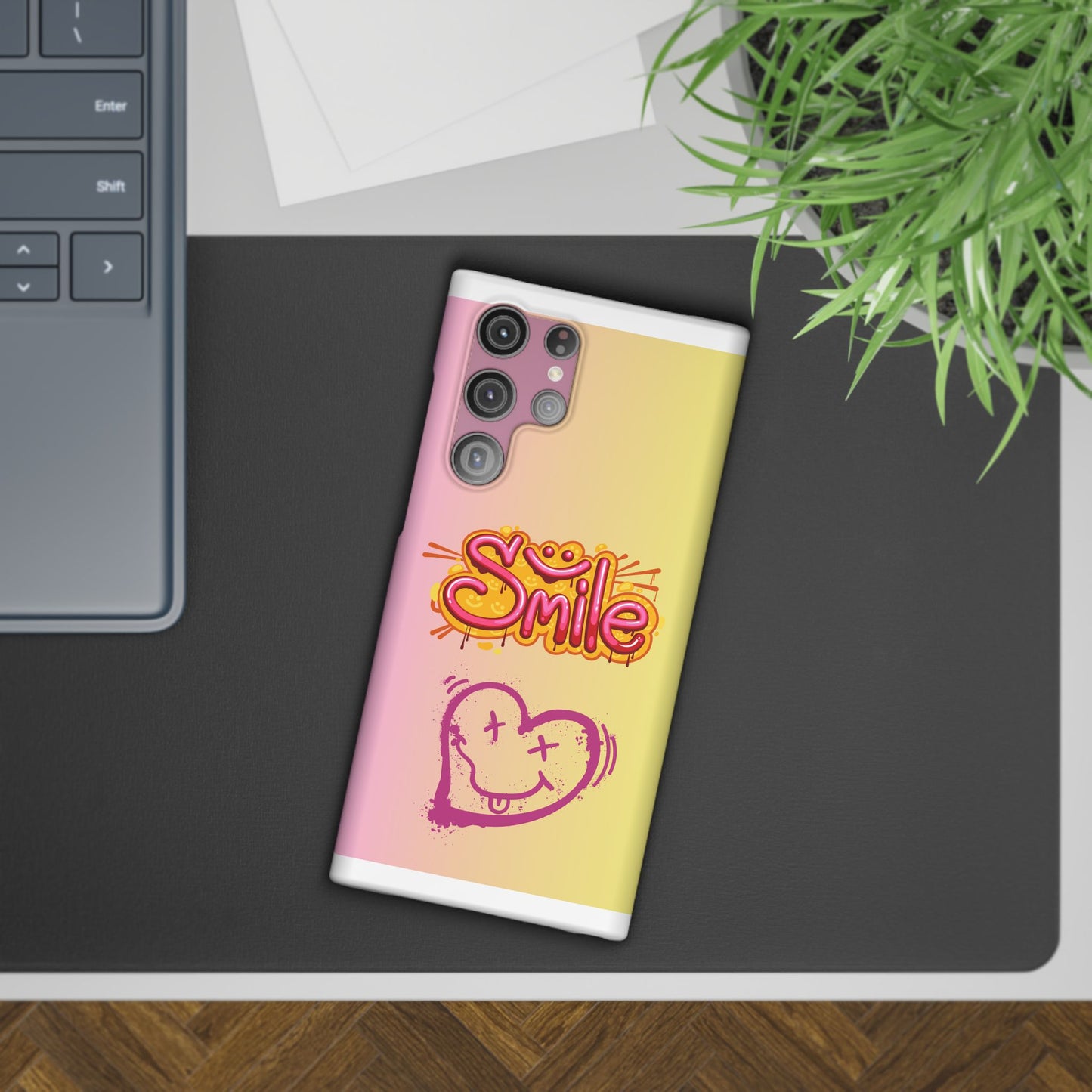 Phone Case with Smile Inscription