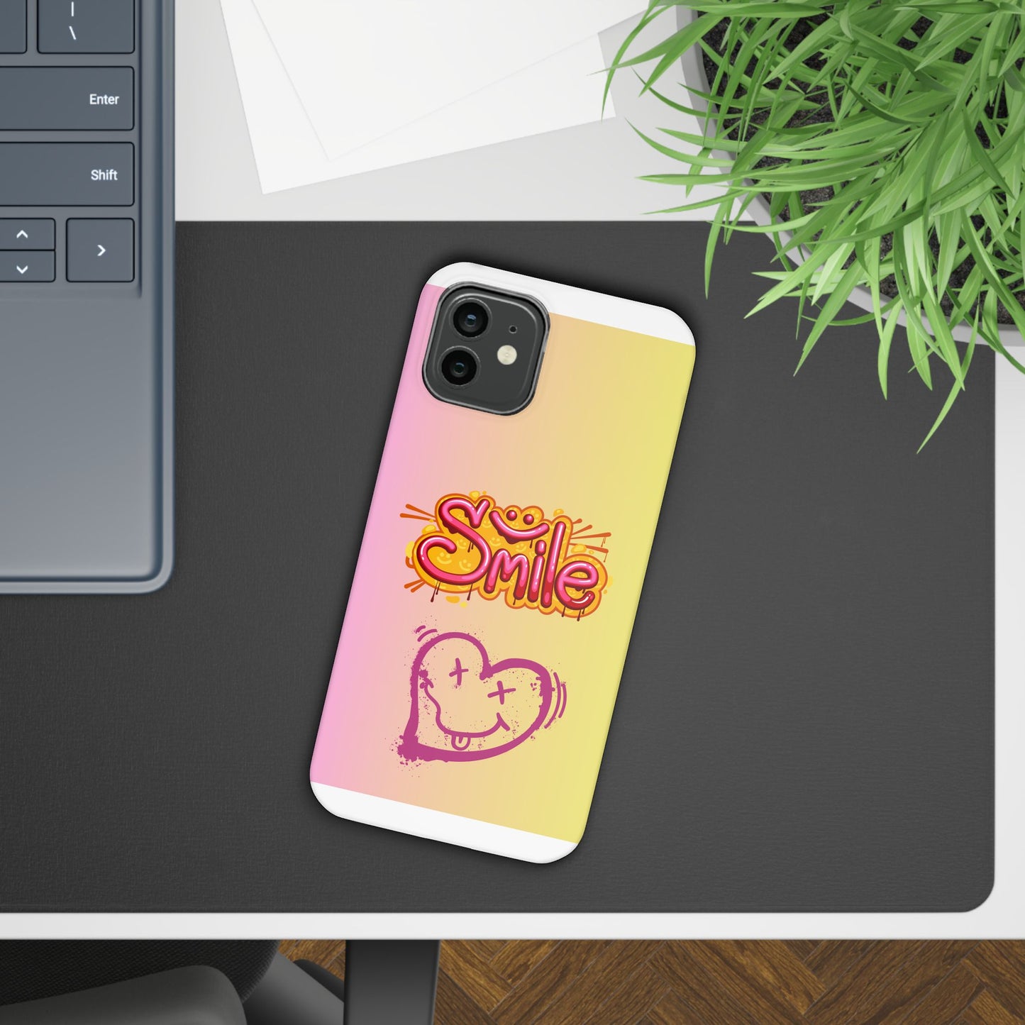 Phone Case with Smile Inscription