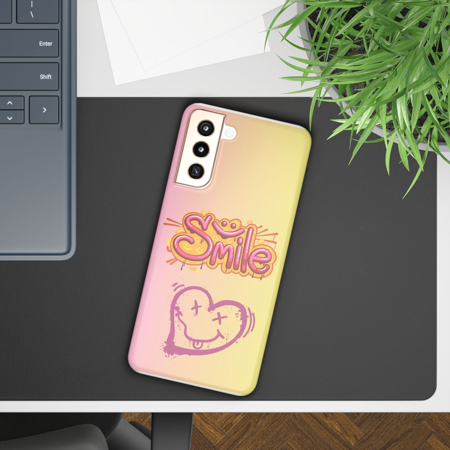 Phone Case with Smile Inscription