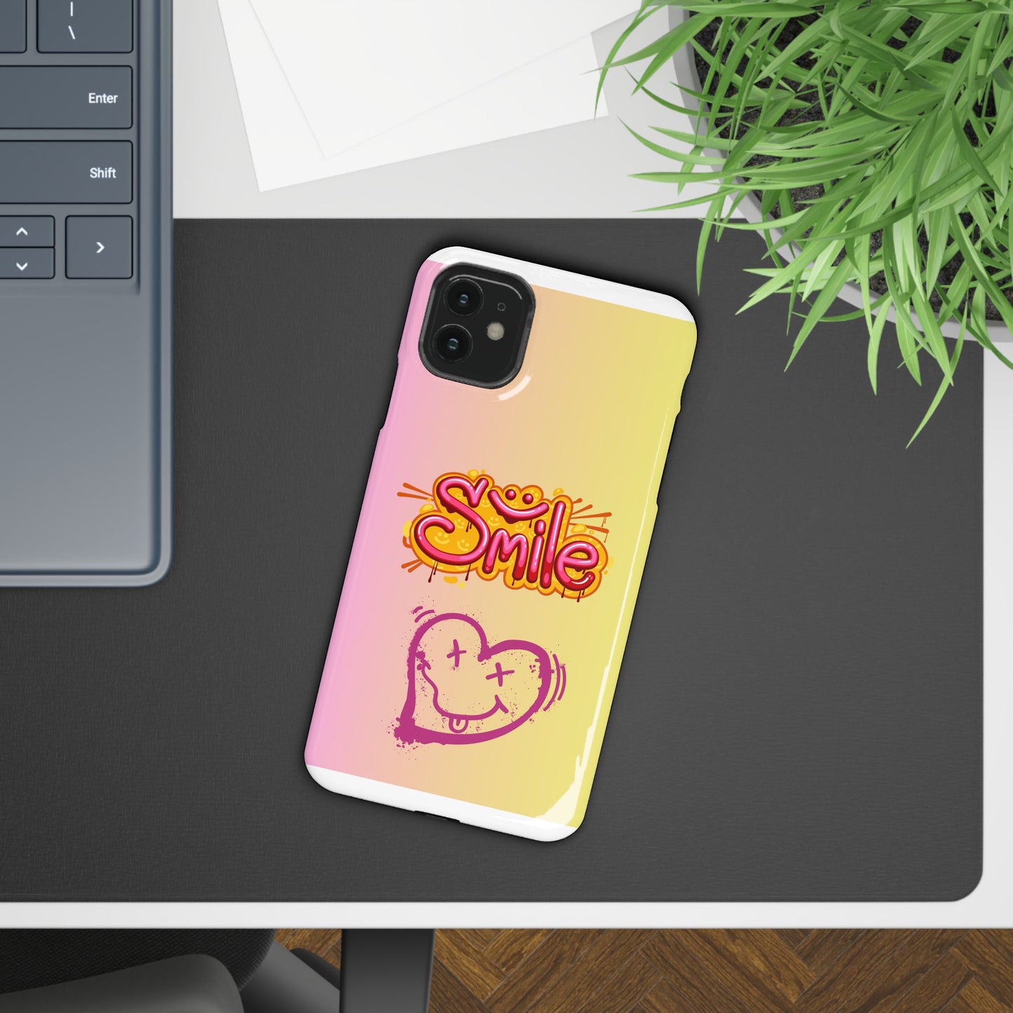 Phone Case with Smile Inscription