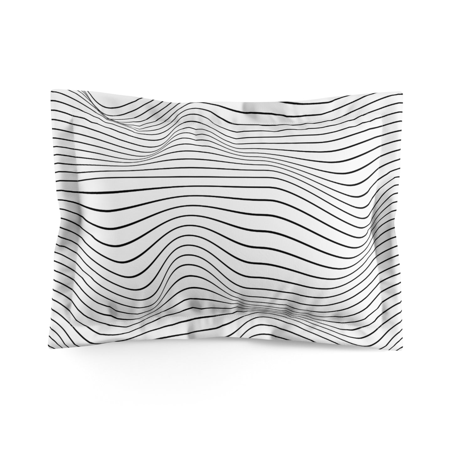 Microfiber Pillow Sham - White Striped Pattern