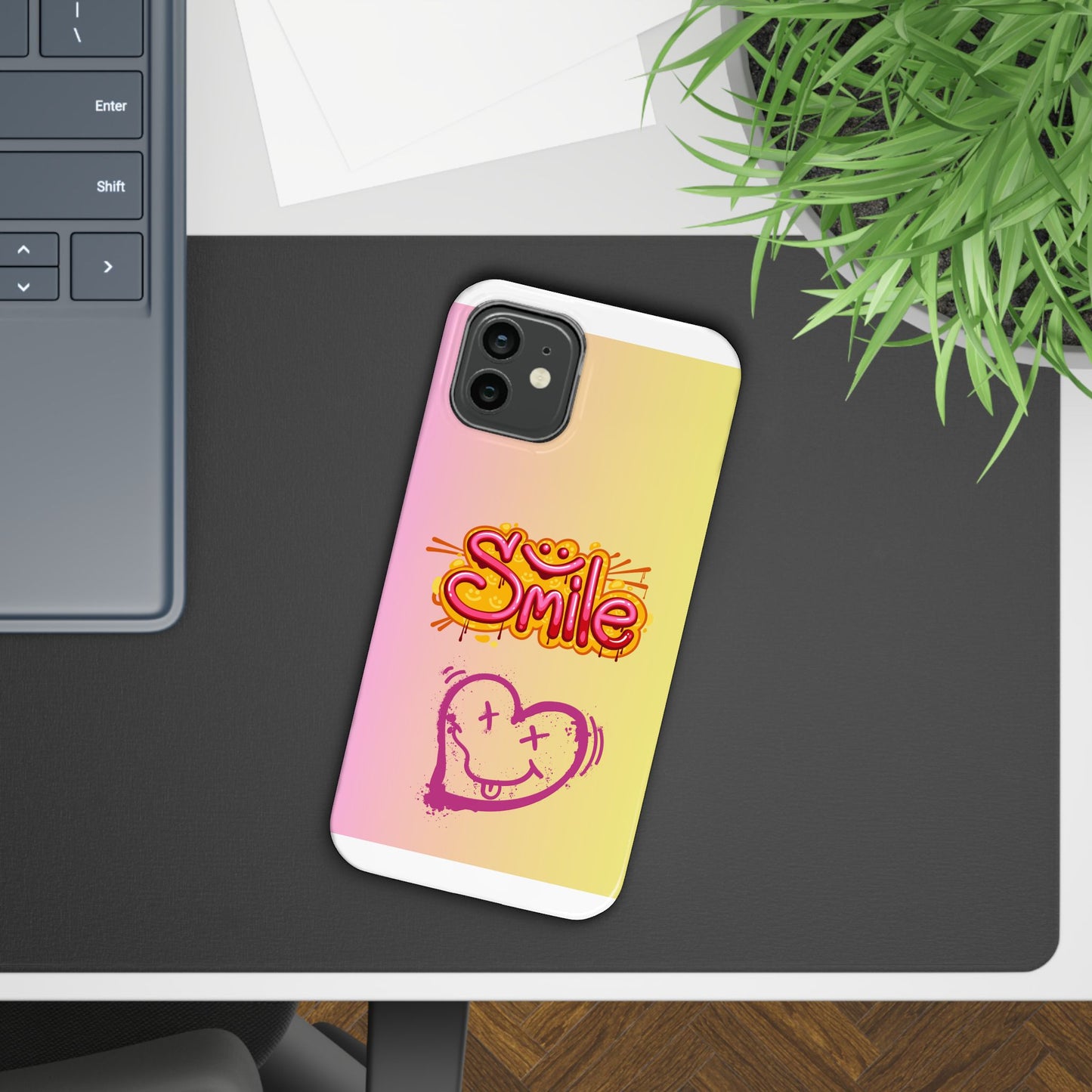 Phone Case with Smile Inscription