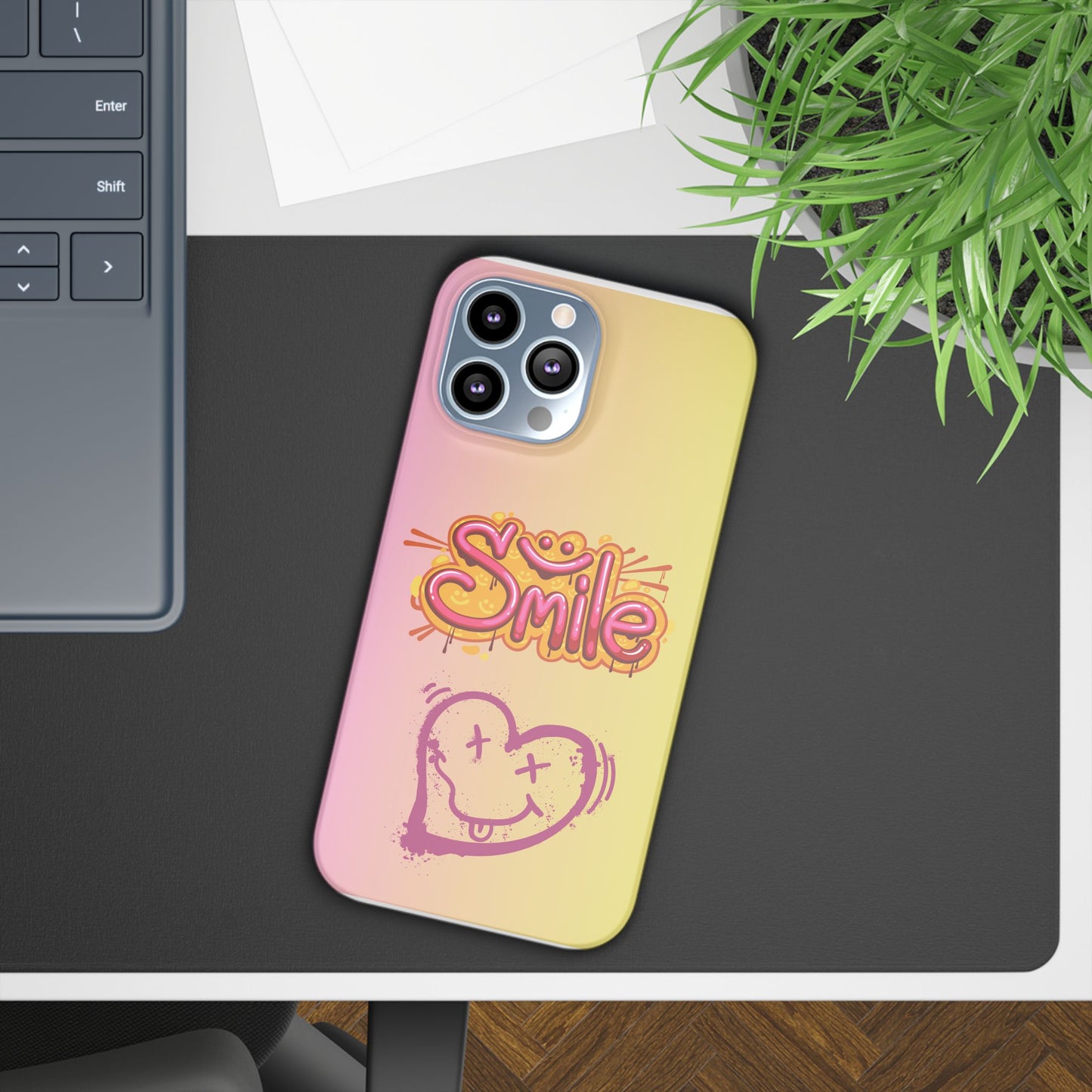 Phone Case with Smile Inscription