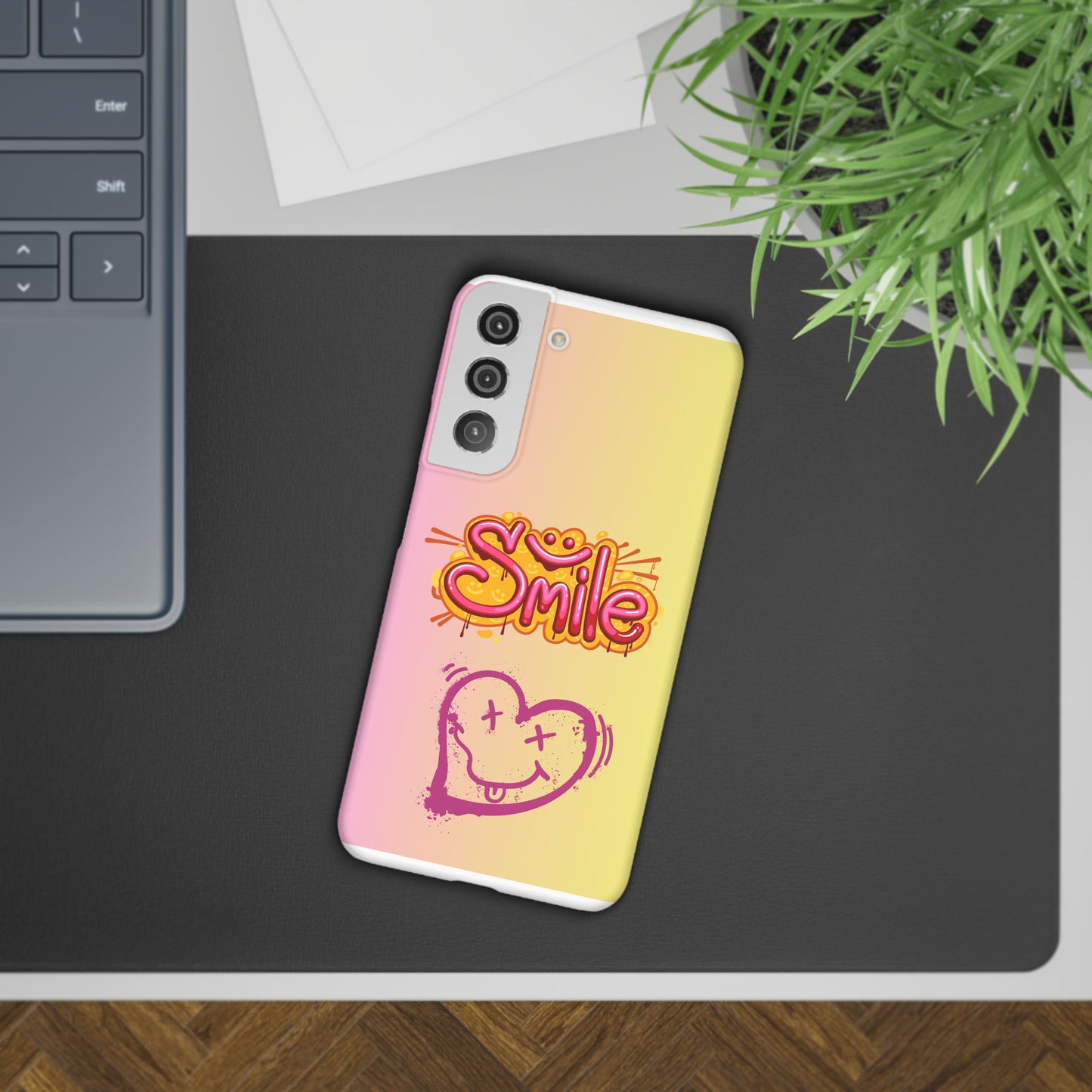 Phone Case with Smile Inscription