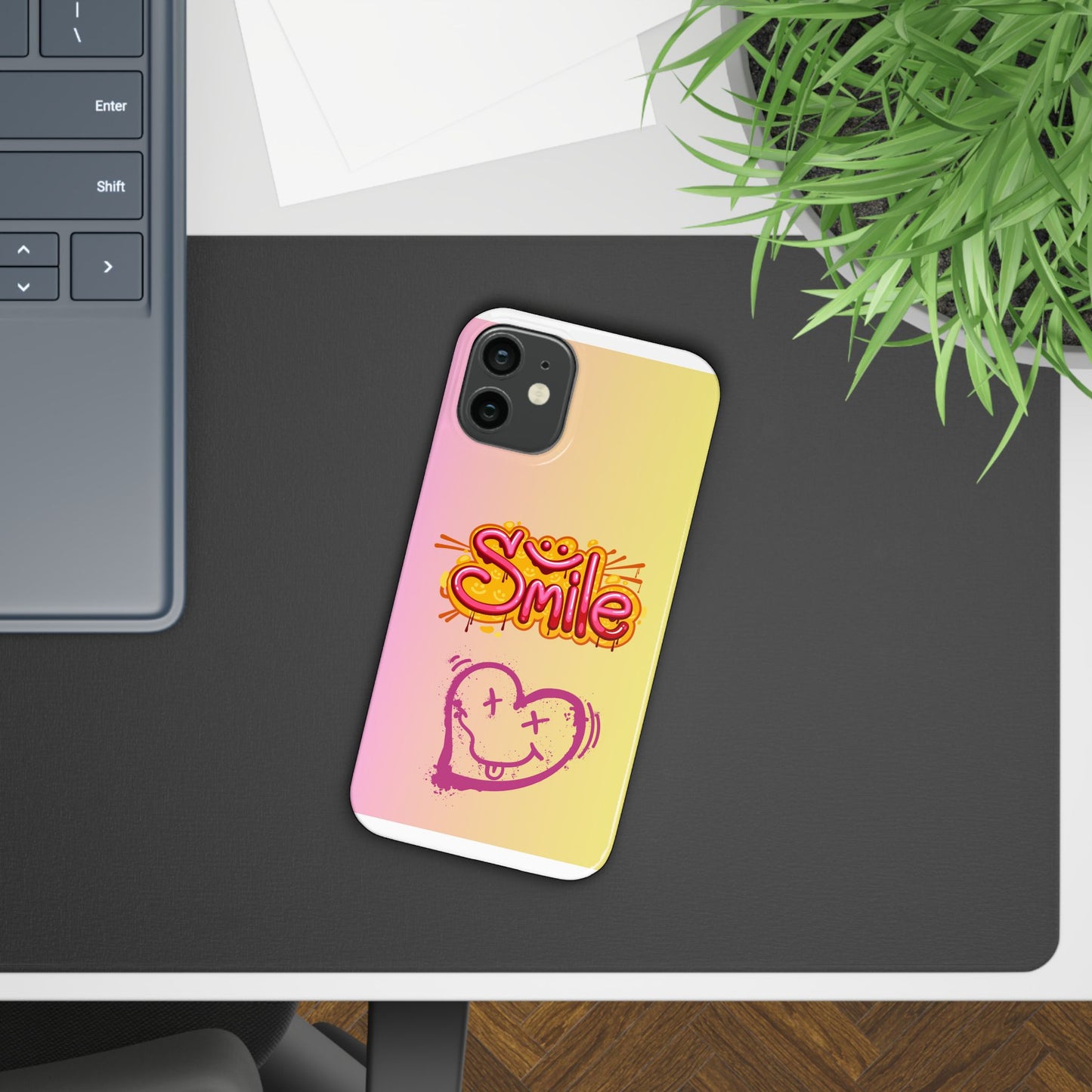 Phone Case with Smile Inscription