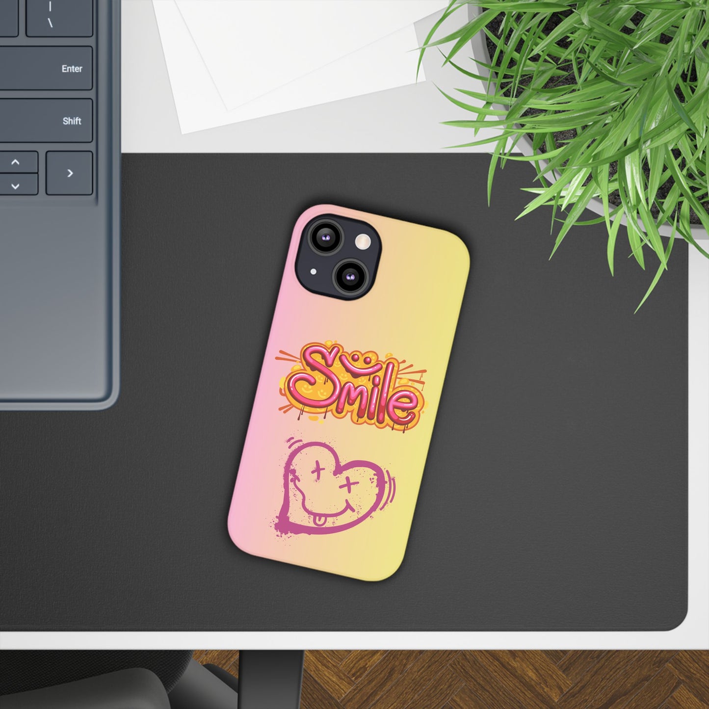 Phone Case with Smile Inscription