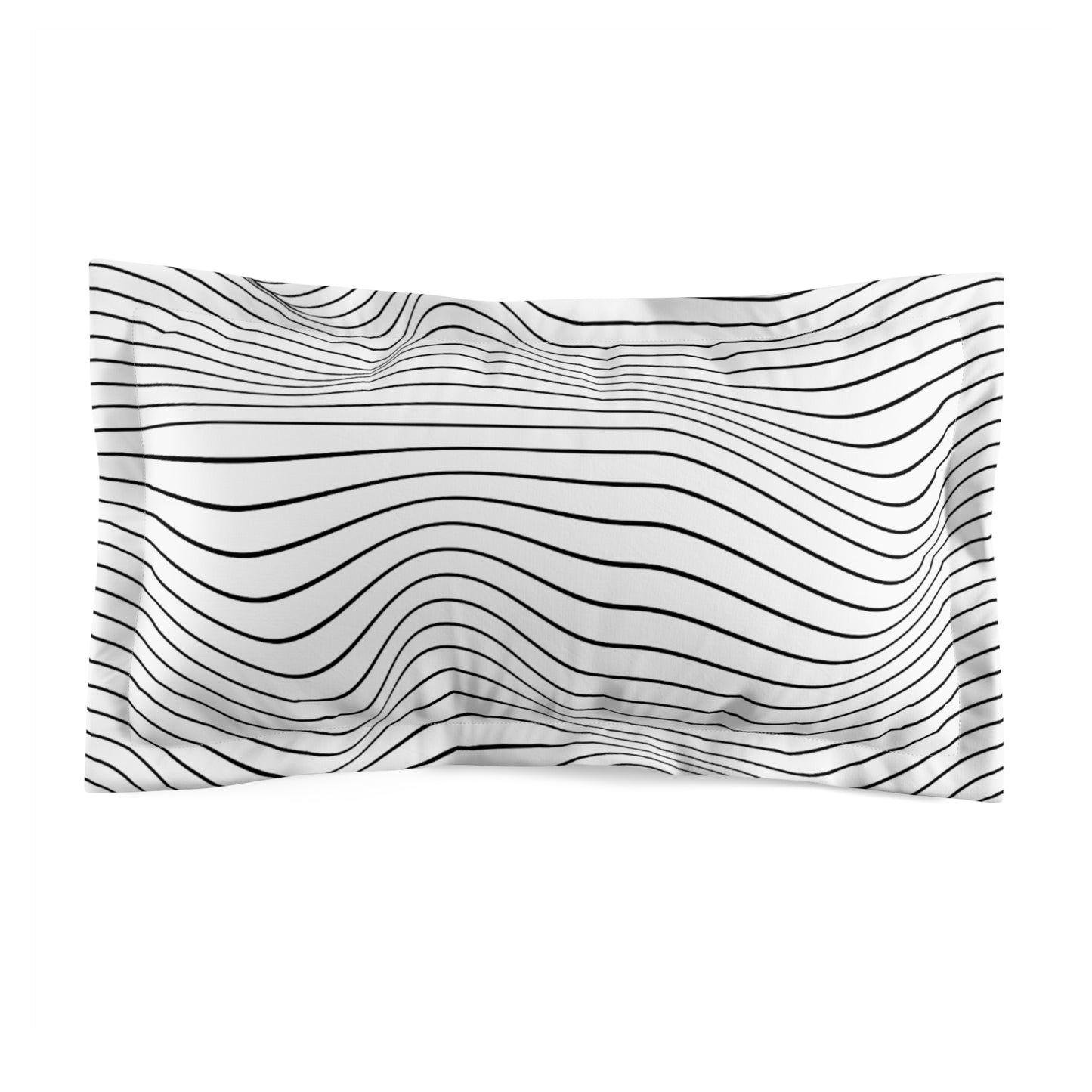 Microfiber Pillow Sham - White Striped Pattern