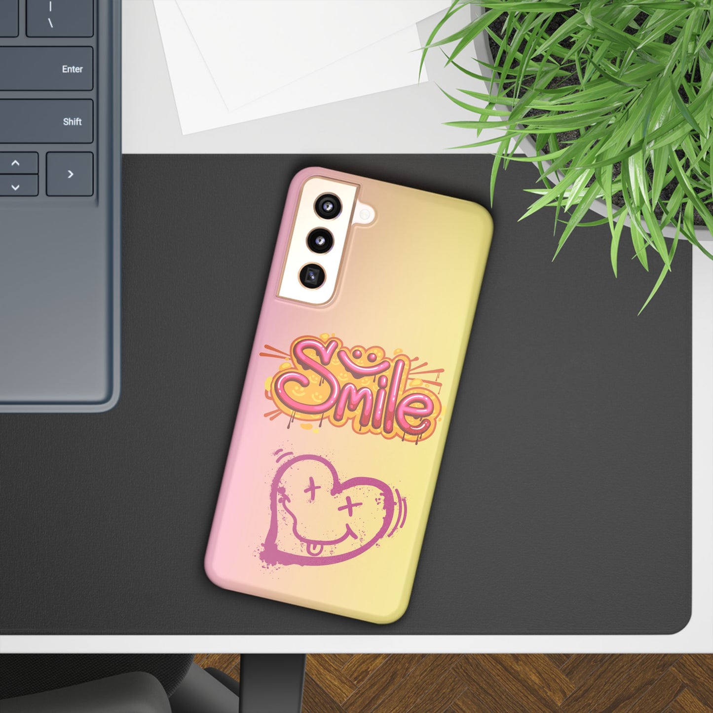 Phone Case with Smile Inscription